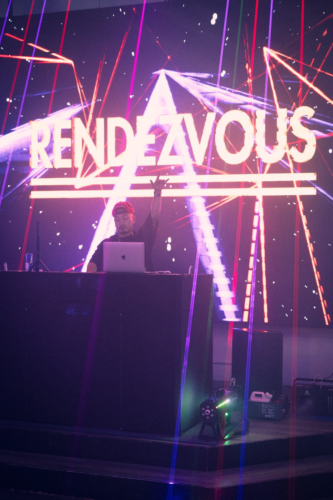 Rendezvous neon sign glowing inside the Duluth lounge